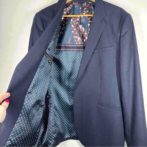 NWOT Ted Baker London Matza Wool Blend Sport Coat Navy 6 US XXL - Picture 3 of 13